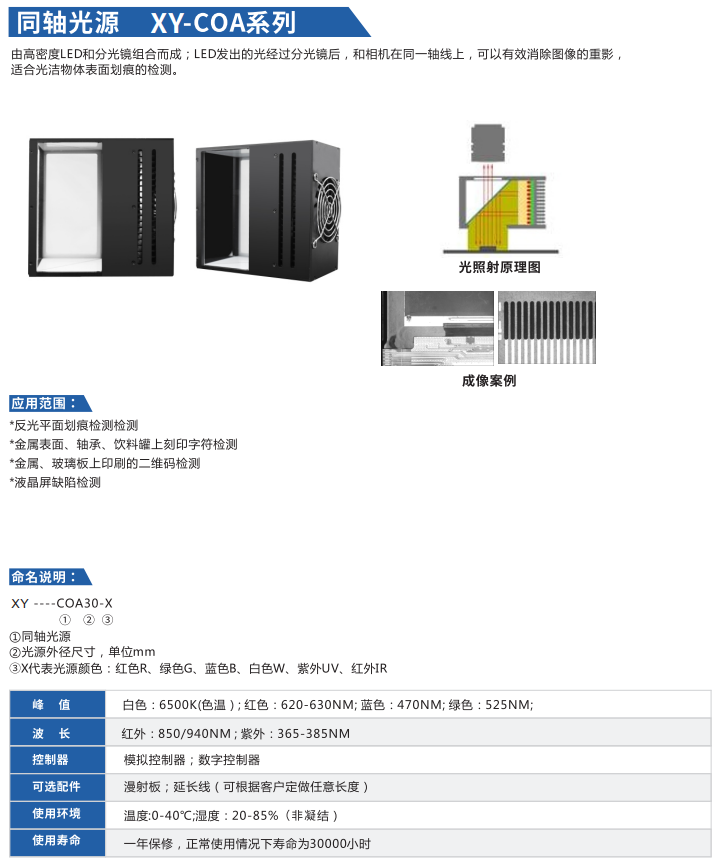 同軸光源XY-COA系列